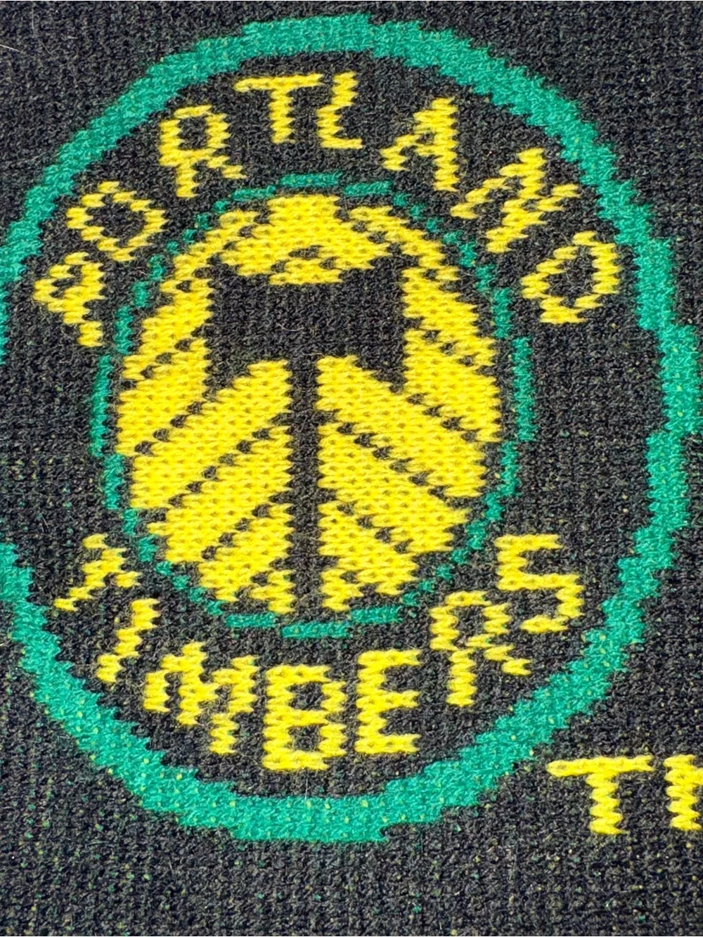 Portland Timbers Knit Crest Sweater Panel - Black, Yellow, Teal